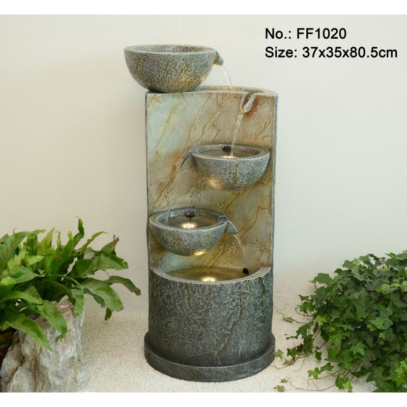 Indoor Outdoor Water Feature 4-tiered cascade Backyard Garden Fountain