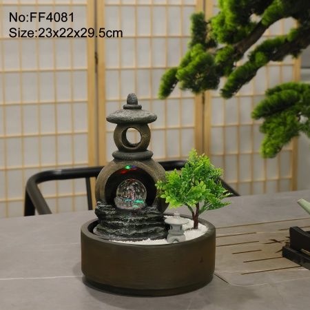 Buddhism Flowing Water Fountain Indoor Small Rockery Desktop Homedecor