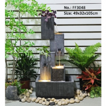 41.3 Inches Tall Garden Fountain Outdoor Gray Waterfall Fountains