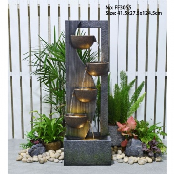 Decor Items 4 Tier Water Flowing Fountain Garden Rockery Fountain