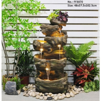 Decorative Water Fountain Outdoor Resin Cascading Waterfall Feature
