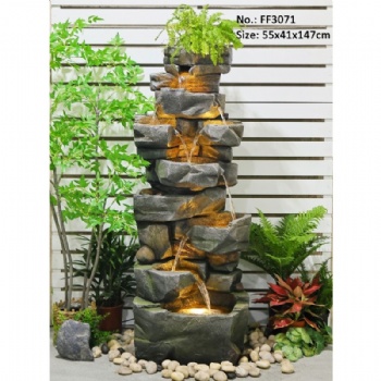 Water Fountain Outdoor Garden Decor Large Resin Waterfall Feature