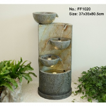 Indoor Outdoor Water Feature 4-tiered cascade Backyard Garden Fountain