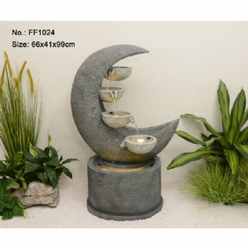 Indoor Outdoor Water Feature 4-tiered cascade Backyard Garden Fountain