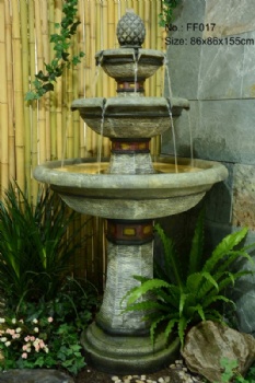 High Quality 61 Inch Tall Brown Fountain Artificial Polyresin Garden Waterfall Fountain for Sale