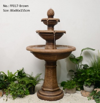 High Quality 61 Inch Tall Brown Fountain Artificial Polyresin Garden Waterfall Fountain for Sale