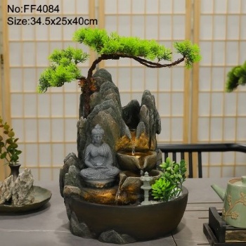 Buddhism Flowing Water Fountain Indoor Small Rockery Desktop Homedecor