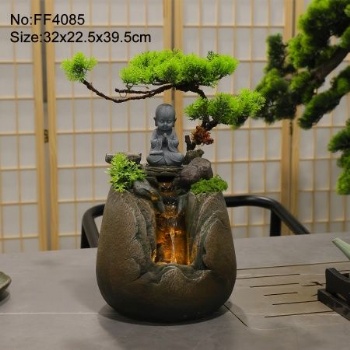 Buddhism Flowing Water Fountain Indoor Small Rockery Desktop Homedecor