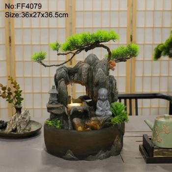 Buddhism Flowing Water Fountain Indoor Small Rockery Desktop Homedecor