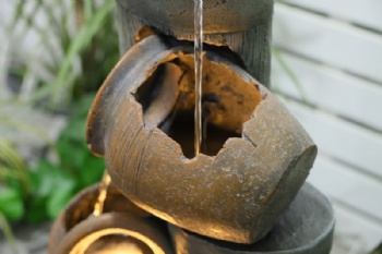Custom Jar Decorative Resin Garden Water Fountain Outdoor Waterfall