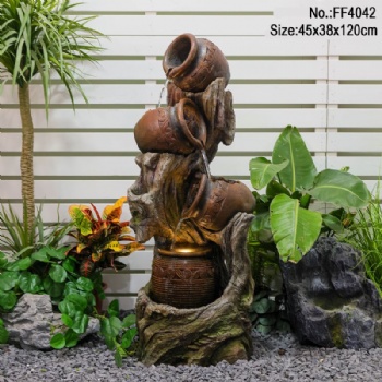 Custom Jar Decorative Resin Garden Water Fountain