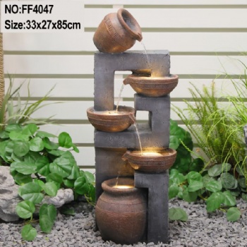 Garden Landscape 4-Tier Indoor Water Fountains Garden Water Feature