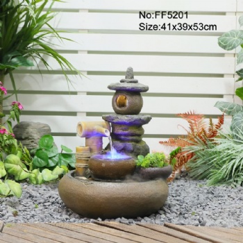 Japanese Zen-style Indoor Fountain with Small Rockery Home Decoration