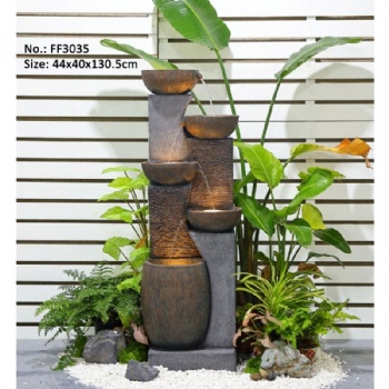 Bowl Shape Resin Water Fountain Gardens Waterfall Streams Fountains